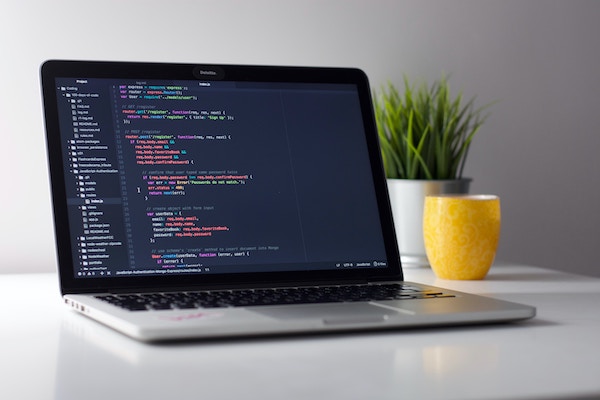 picture of a screen with code written on it